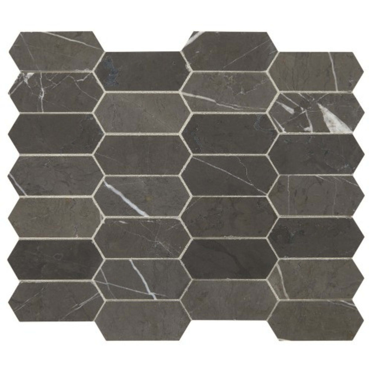 Marble Collection in Antico Scuro Elongated Hex Natural Stone