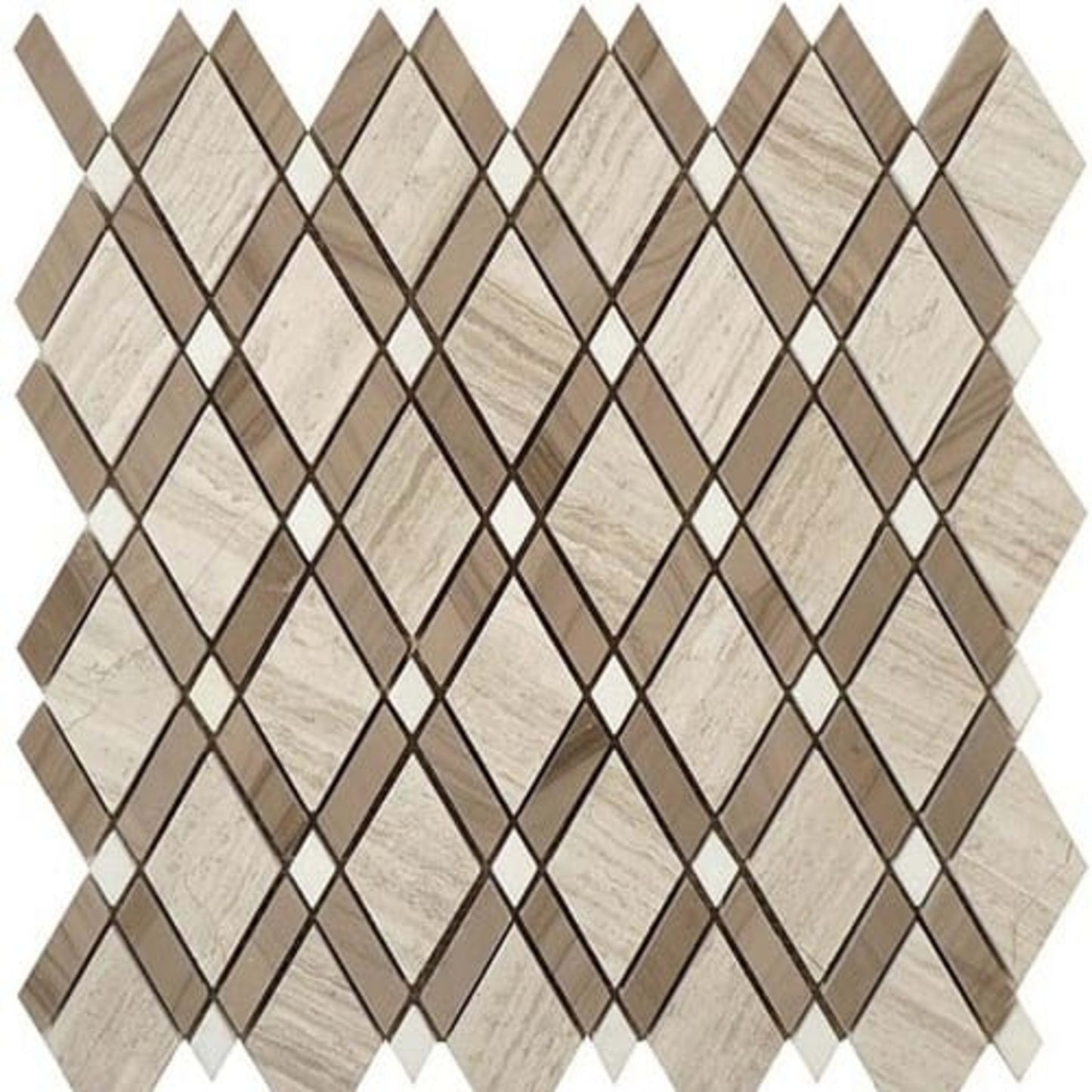 Diamond in Wooden White-Athen Gray-Thassos White Natural Stone