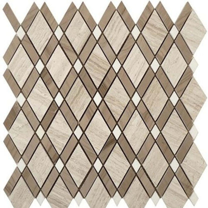 Diamond in Wooden White-Athen Gray-Thassos White Natural Stone