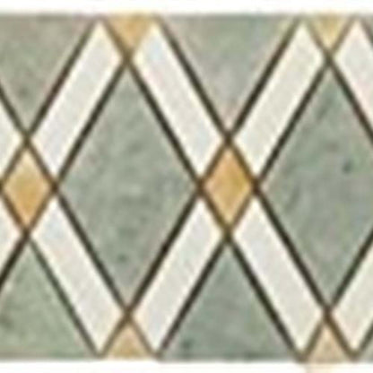 Diamond in Ming Green Light-Thassos White-Honey Onyx Listello Natural Stone