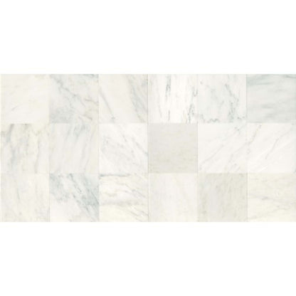 Marble Collection in First Snow Elegance 18x18 Honed Natural Stone