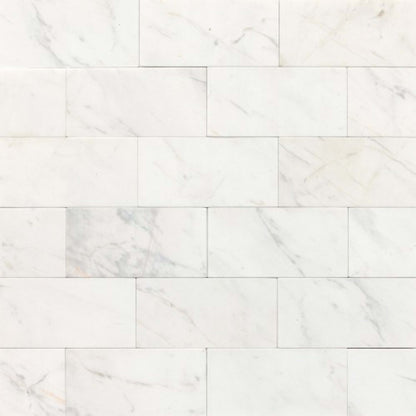 Marble Collection in Contempo White 3x6 Polished Natural Stone