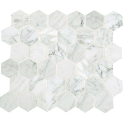 Marble Collection in Carrara White Hexagon 18x20 Natural Stone