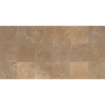 Travertine Collection in Noce 12x12 Textured Natural Stone
