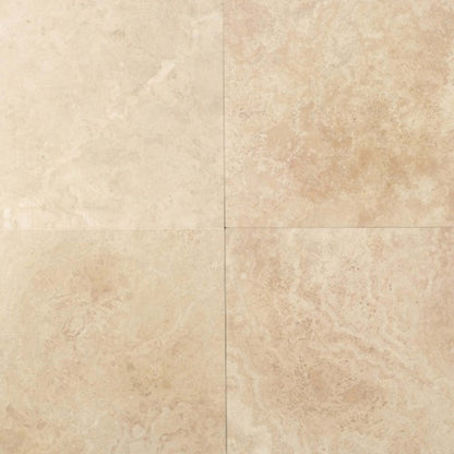 Travertine Collection in Mediterranean Ivory 12x12 Honed Natural Stone