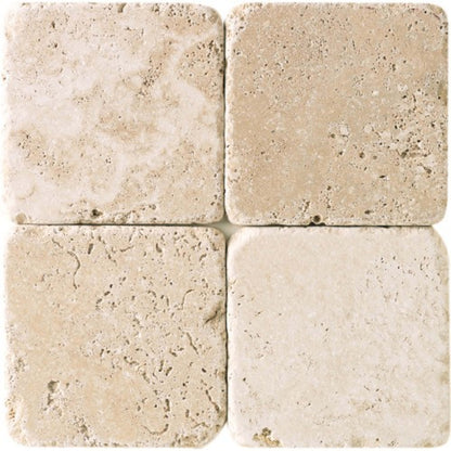 Travertine Collection in Mediterranean Ivory 6x6 Textured Natural Stone