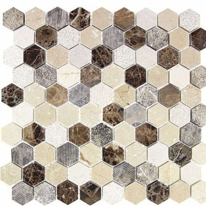 Excalibur in Dream Gallery 1 1/4" Hexagon Natural Stone