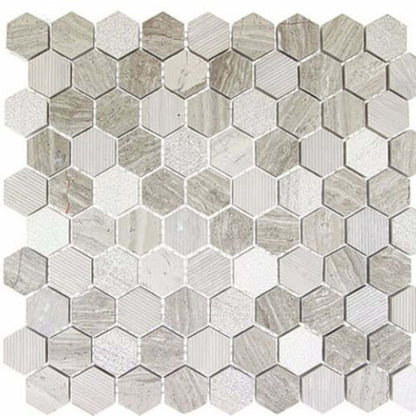 Excalibur in Winter Fjord 1 1/4" Hexagon Natural Stone