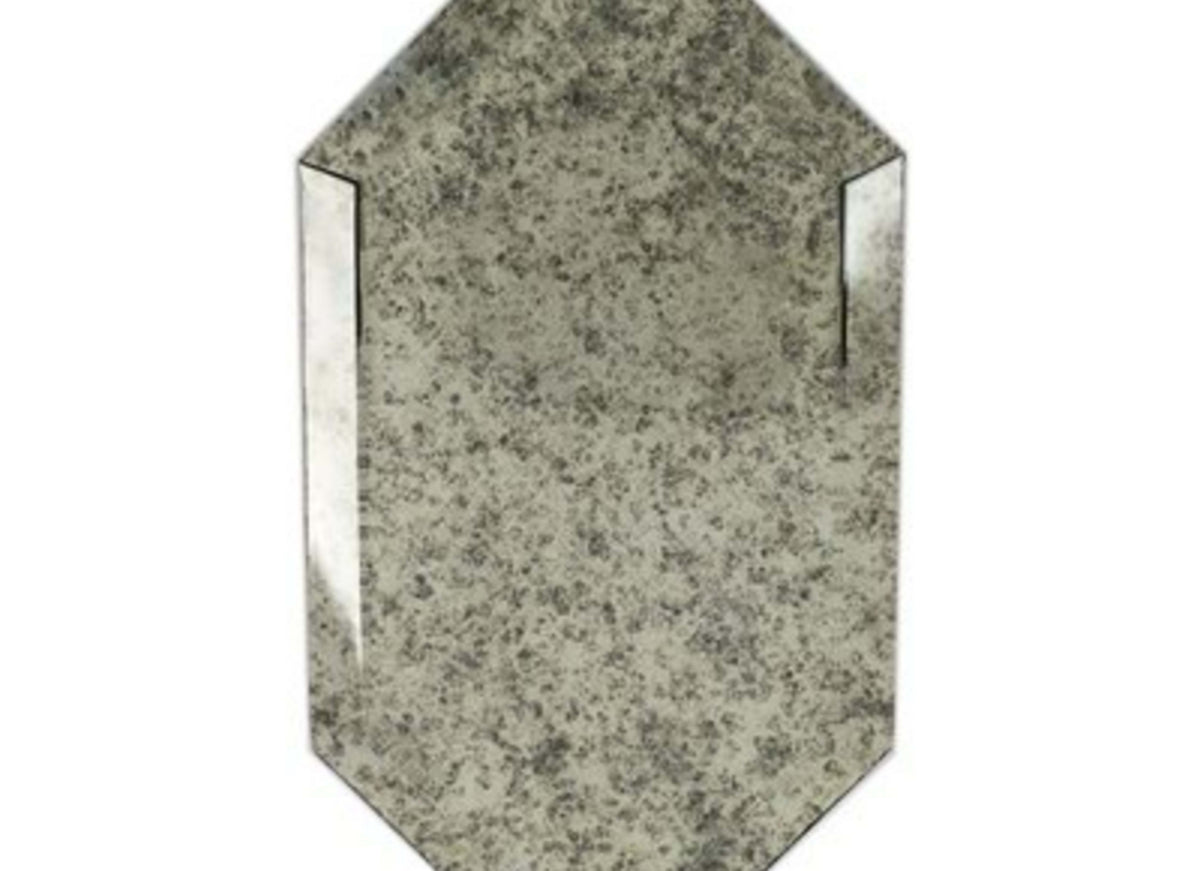 Elongated Beveled Hexagon in Hexagon Antique Mirror