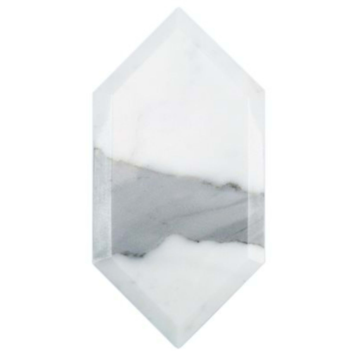 Elongated Beveled Hexagon in Hexagon Calacatta Natural Stone