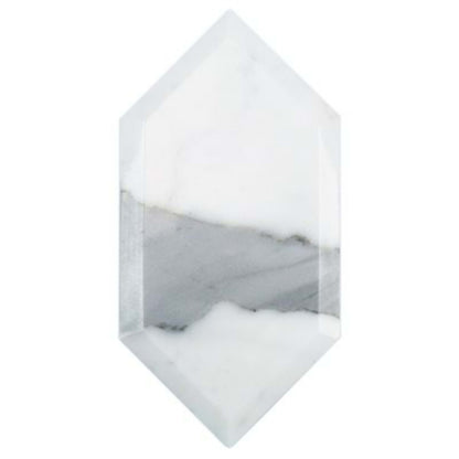 Elongated Beveled Hexagon in Hexagon Calacatta Natural Stone