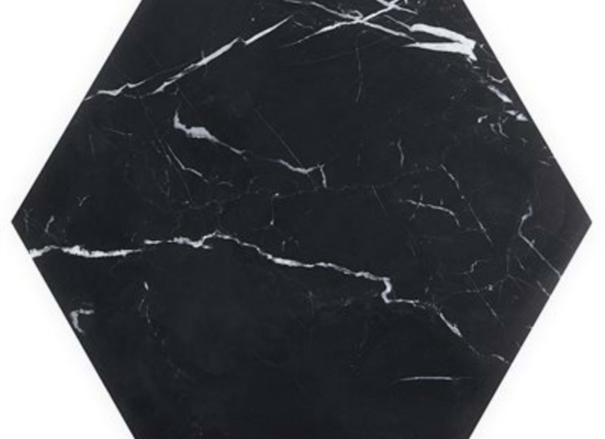 Nero Marquina in Nero Marquina 10'' Hexagon Honed