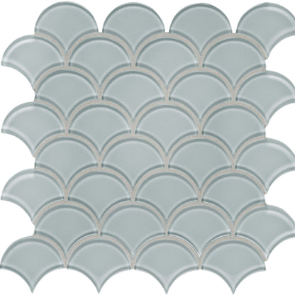 Element in Cloud Scallop Mosaic Glass Tile