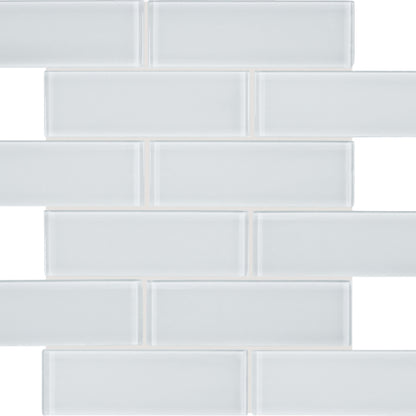 Element in Ice Brick Mosaic 2x6 Glass Tile
