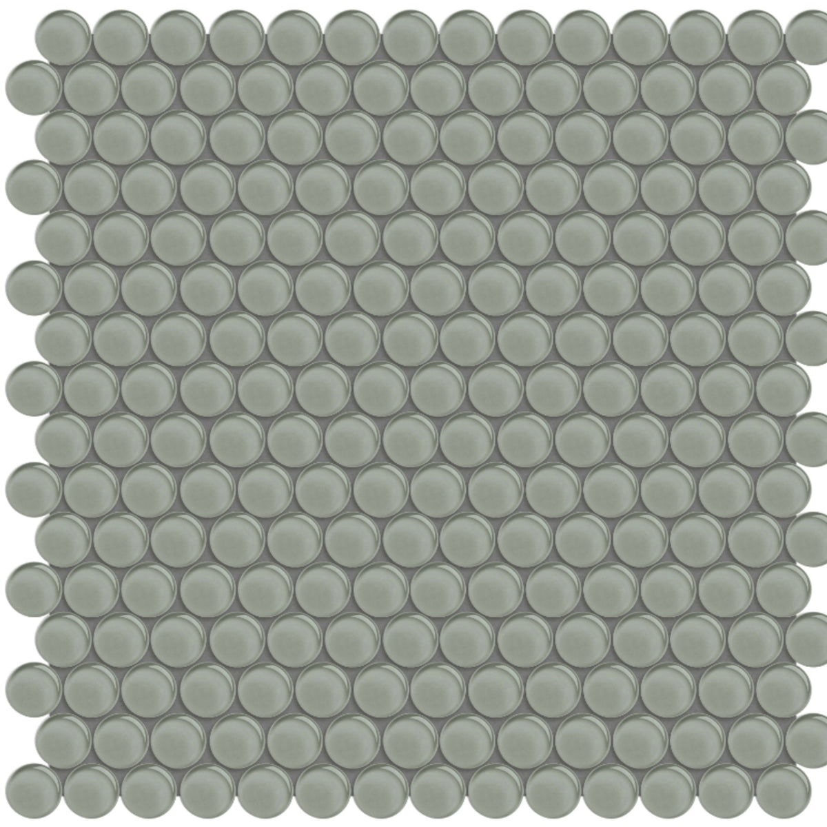 Element in Smoke Penny Round Mosaic Glass Tile