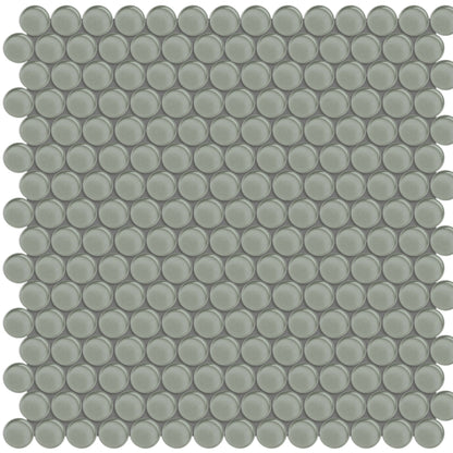 Element in Smoke Penny Round Mosaic Glass Tile