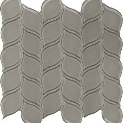 Element in Smoke Petal Mosaic Glass Tile