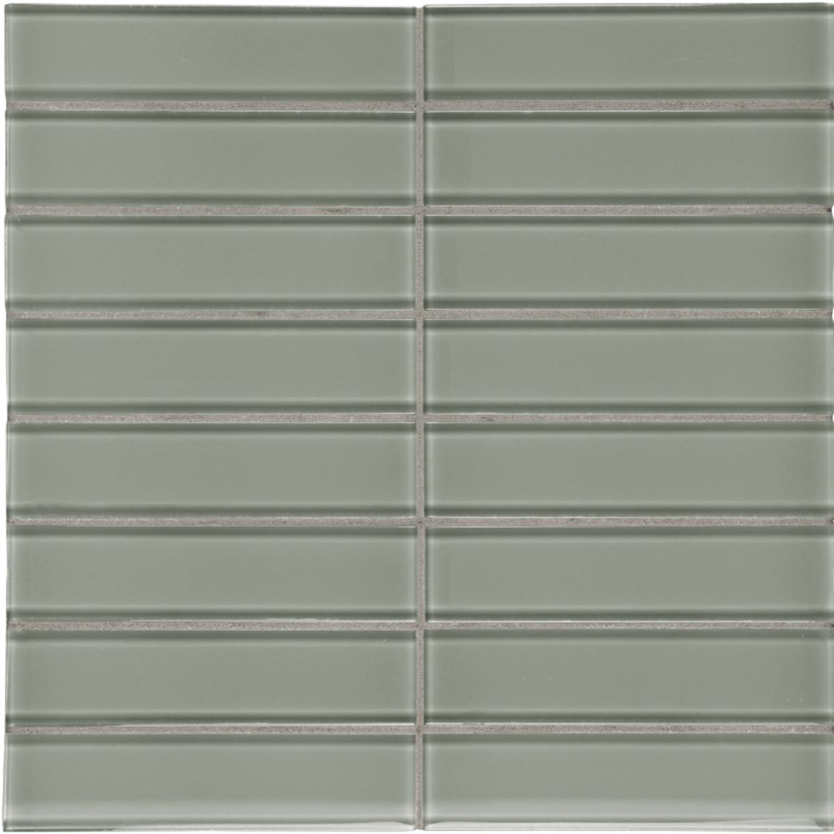Element in Smoke Stacked Mosaic 1.5x6 Glass Tile