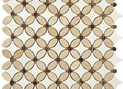 Flower in Crema Marfil-Emperador Dark-Thassos White