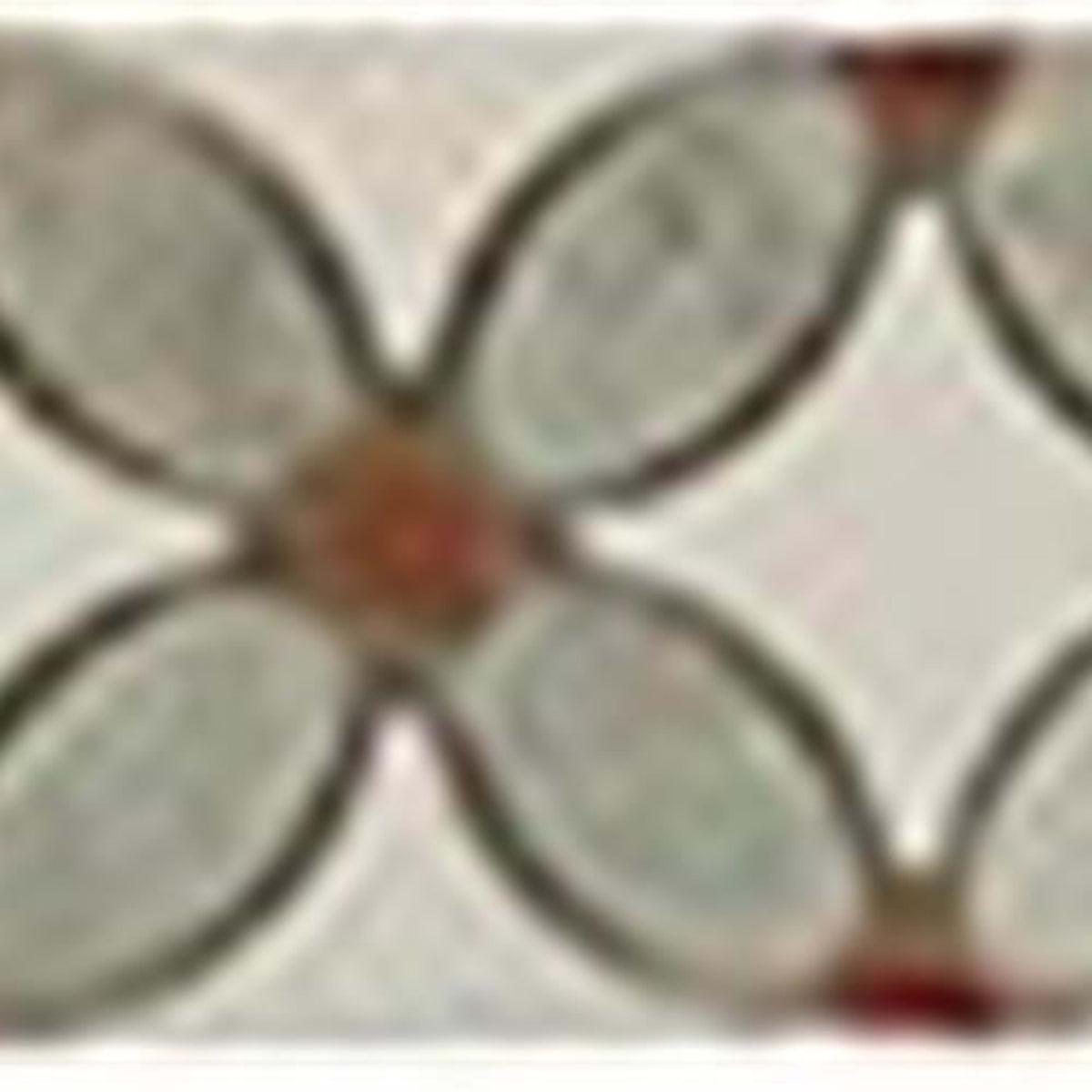 Flower in Ming Green-Red Marble-Thassos White Listello Natural Stone