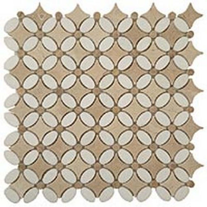 Flower in Thassos White-Emperador Light-Crema Marfil Natural Stone