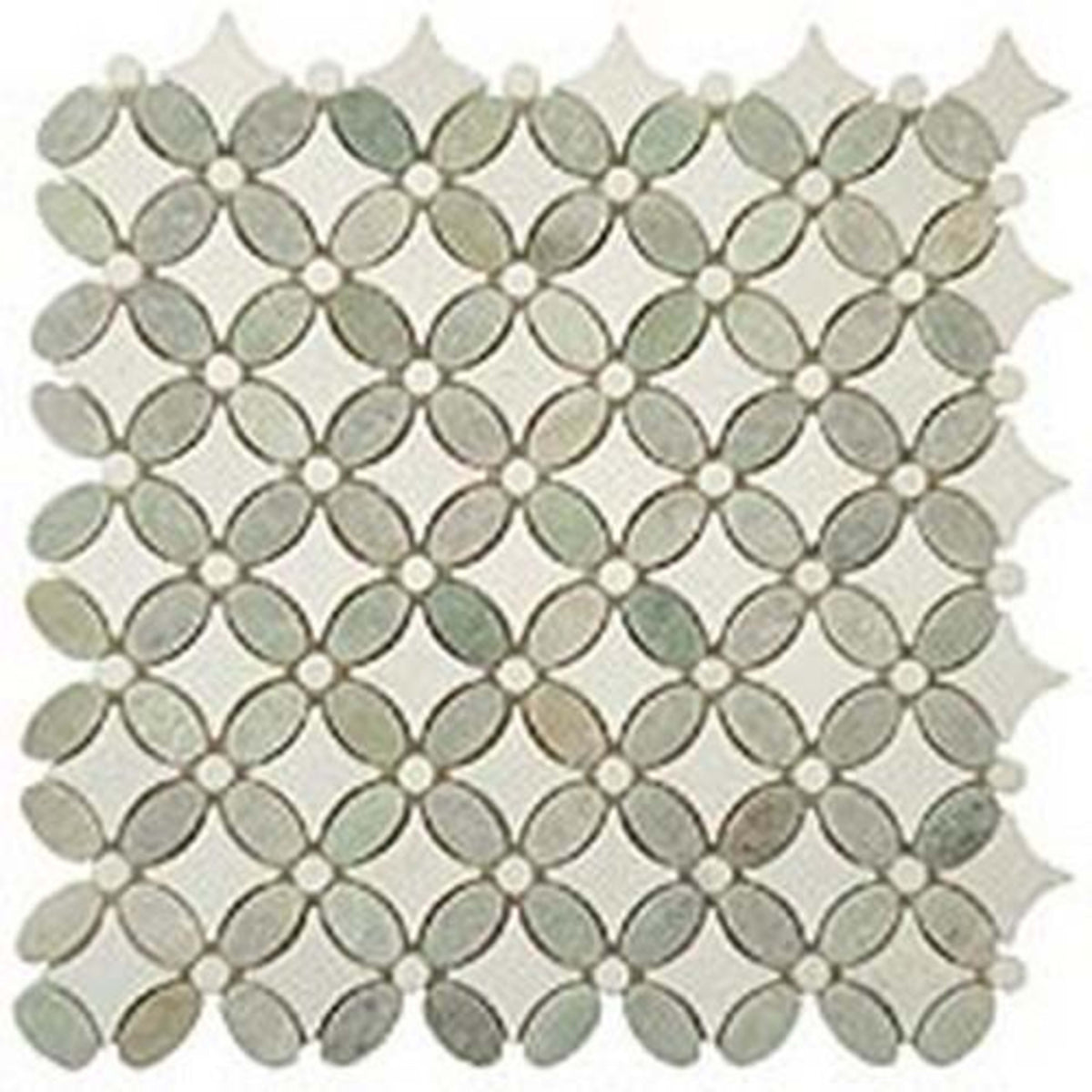 Flower in Ming Green-Thassos White-Thassos White Natural Stone