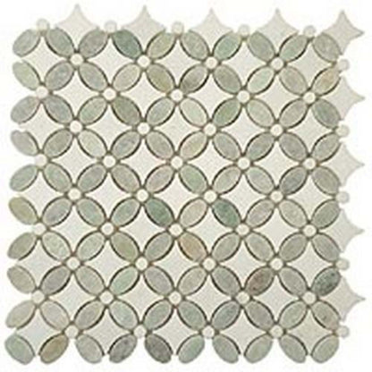 Flower in Ming Green-Thassos White-Thassos White Natural Stone