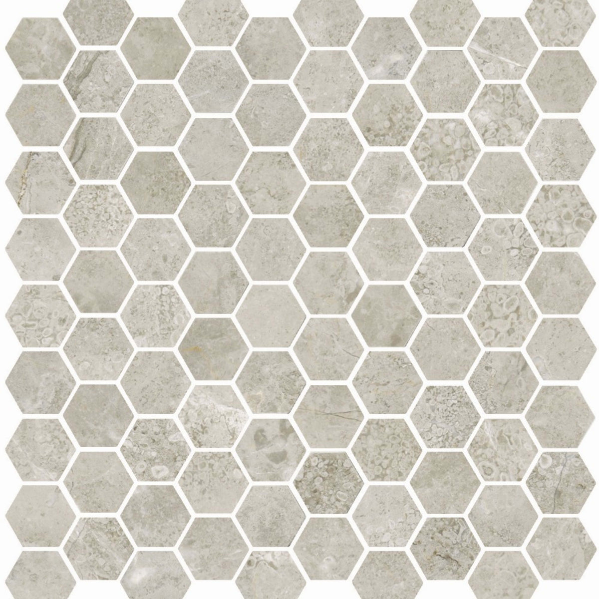 Premier Marble in Argento Polished M12hex Natural Stone