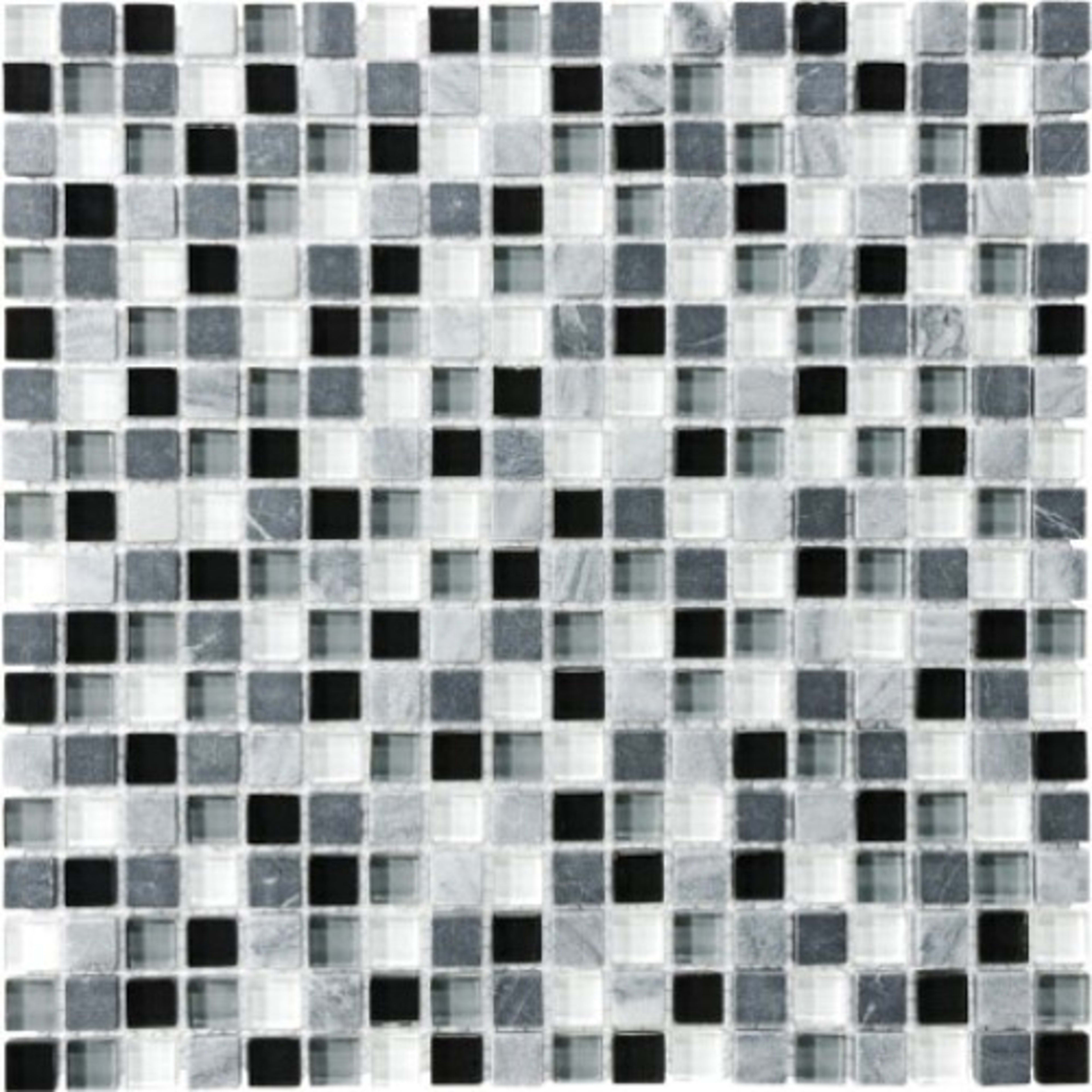 Bliss in Midnight 12x12 Mosaics Glass Tile