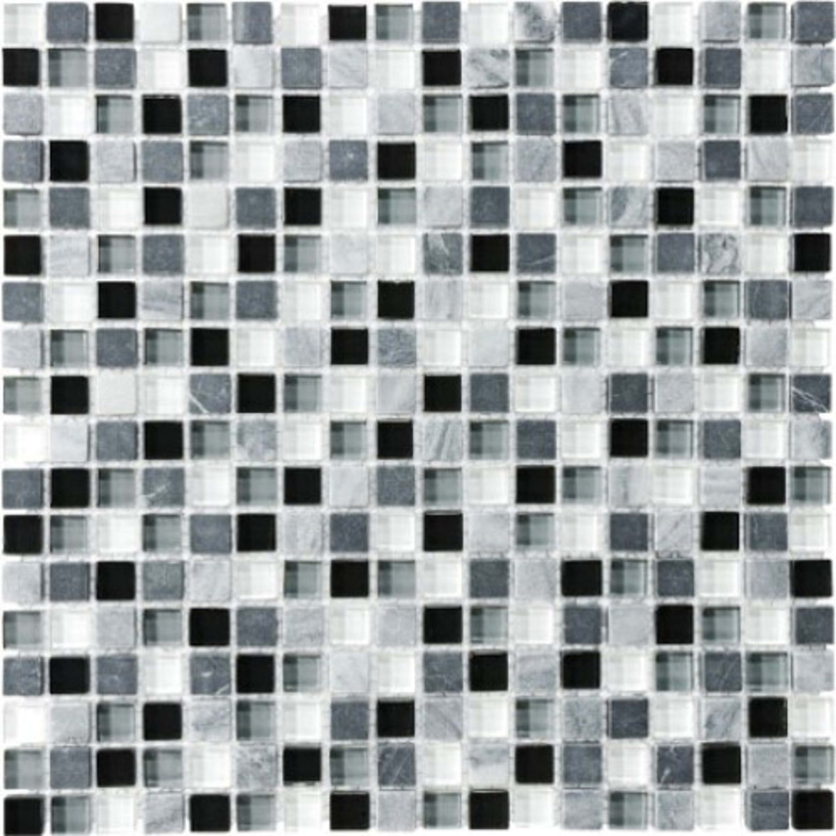 Bliss in Midnight 12x12 Mosaics Glass Tile
