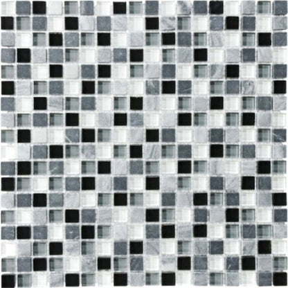 Bliss in Midnight 12x12 Mosaics Glass Tile