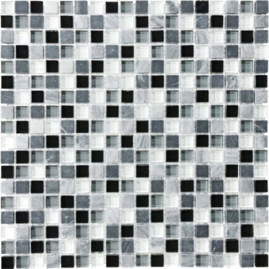 Bliss in Midnight 12x12 Mosaics Glass Tile