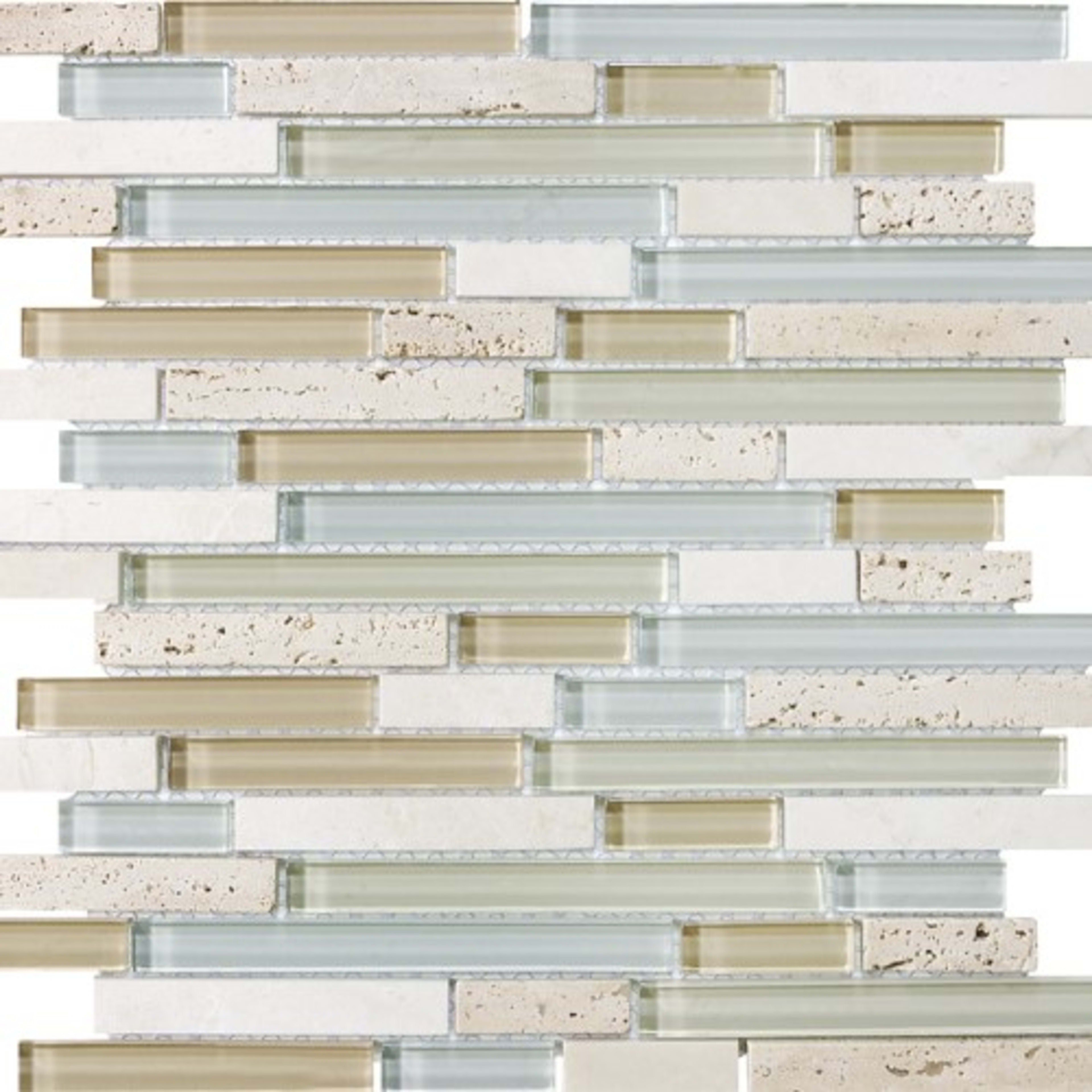 Bliss in Spa 12x12 Random Strip Mosaics Glass Tile