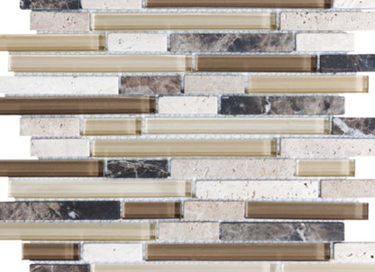Bliss in Cappuccino 12x12 Random Strip Mosaics