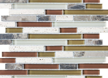 Bliss in Cabernet 12x12 Random Strip Mosaics
