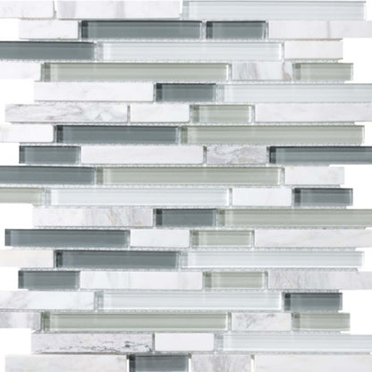 Bliss in Iceland 12x12 Random Strip Mosaics Glass Tile