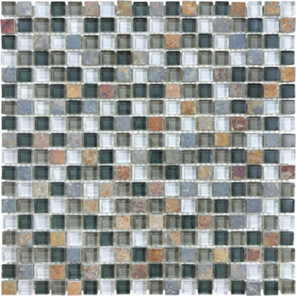 Bliss in Smoky Mica 12x12 Mosaics Glass Tile