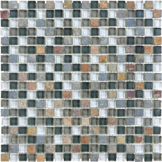 Bliss in Smoky Mica 12x12 Mosaics Glass Tile