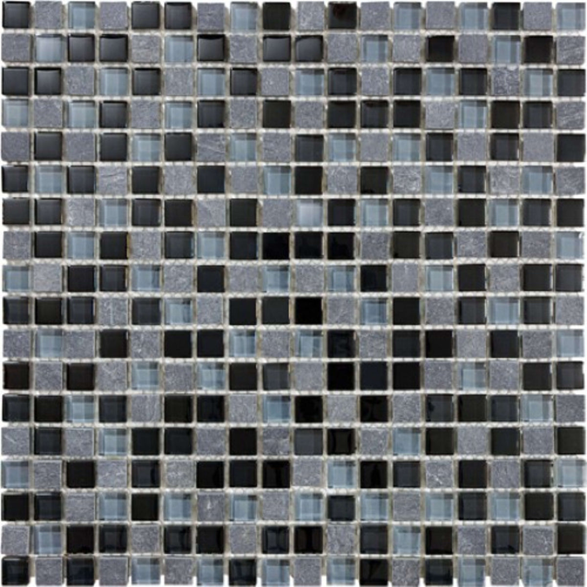 Bliss in Black Timber 12x12 Mosaics Glass Tile