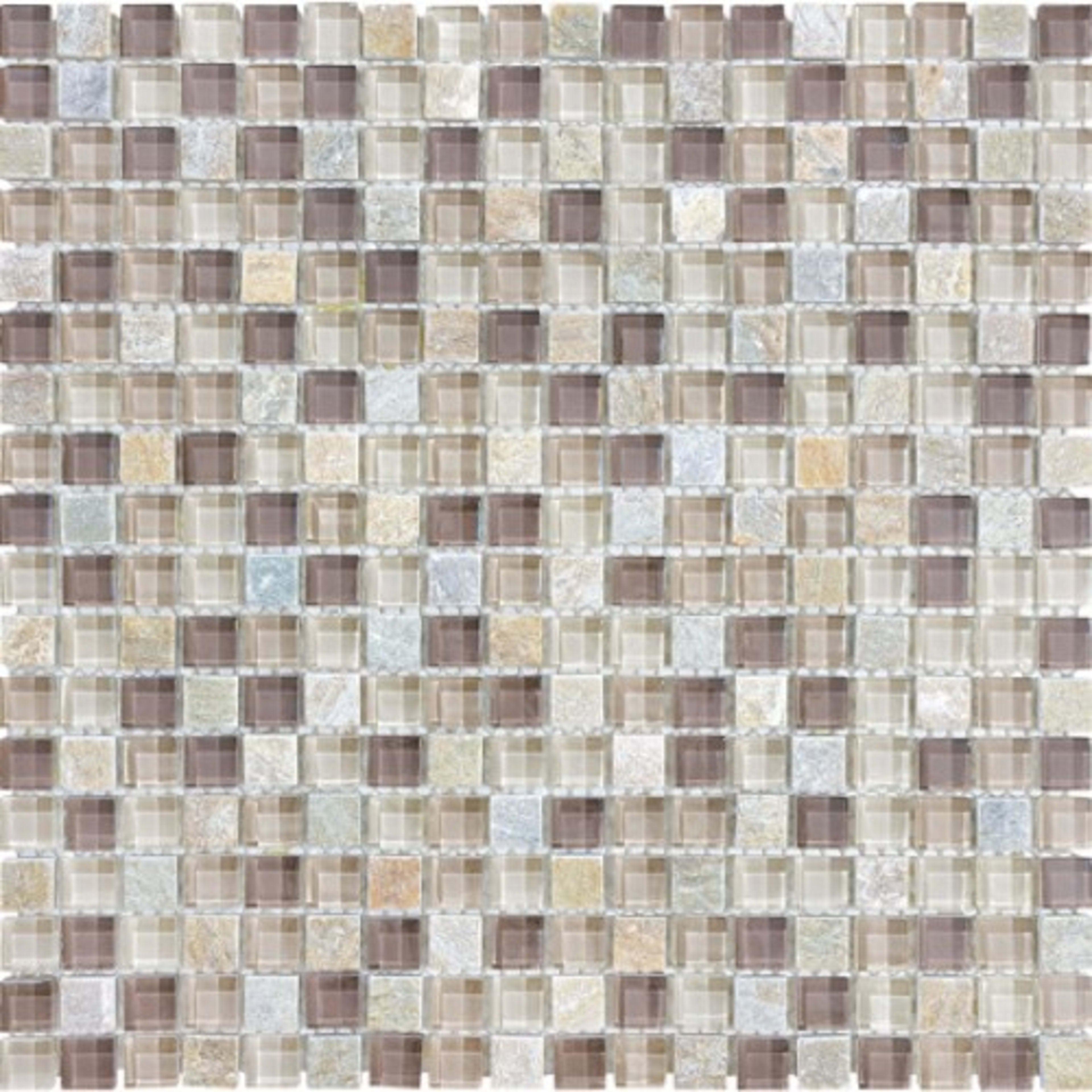 Bliss in Cotton Wood 12x12 Mosaics Glass Tile