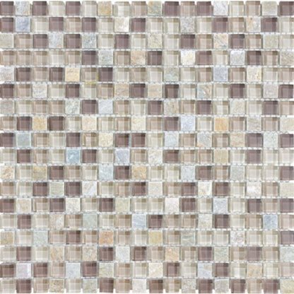 Bliss in Cotton Wood 12x12 Mosaics Glass Tile