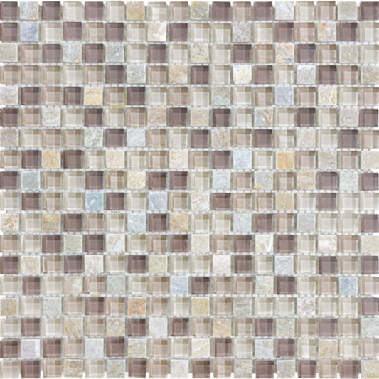 Bliss in Cotton Wood 12x12 Mosaics Glass Tile