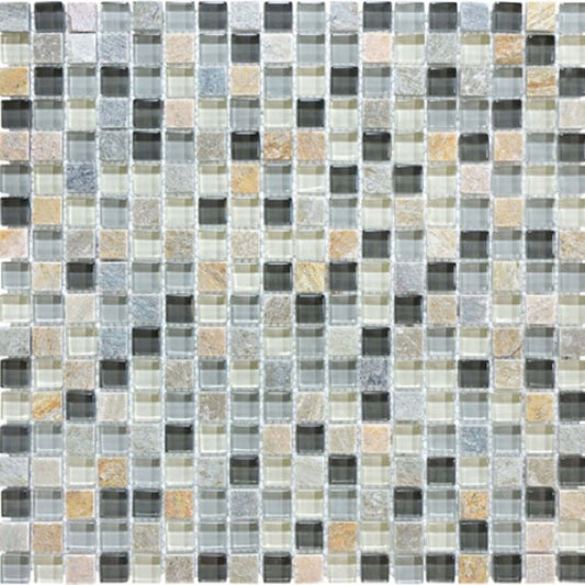 Bliss in Silver Aspen 12x12 Mosaics Glass Tile
