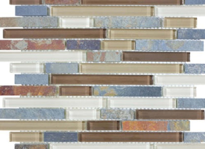 Bliss in Amber Tea 12x12 Random Strip Mosaics