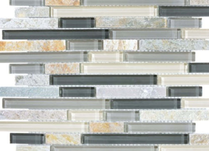 Bliss in Silver Aspen 12x12 Random Strip Mosaics