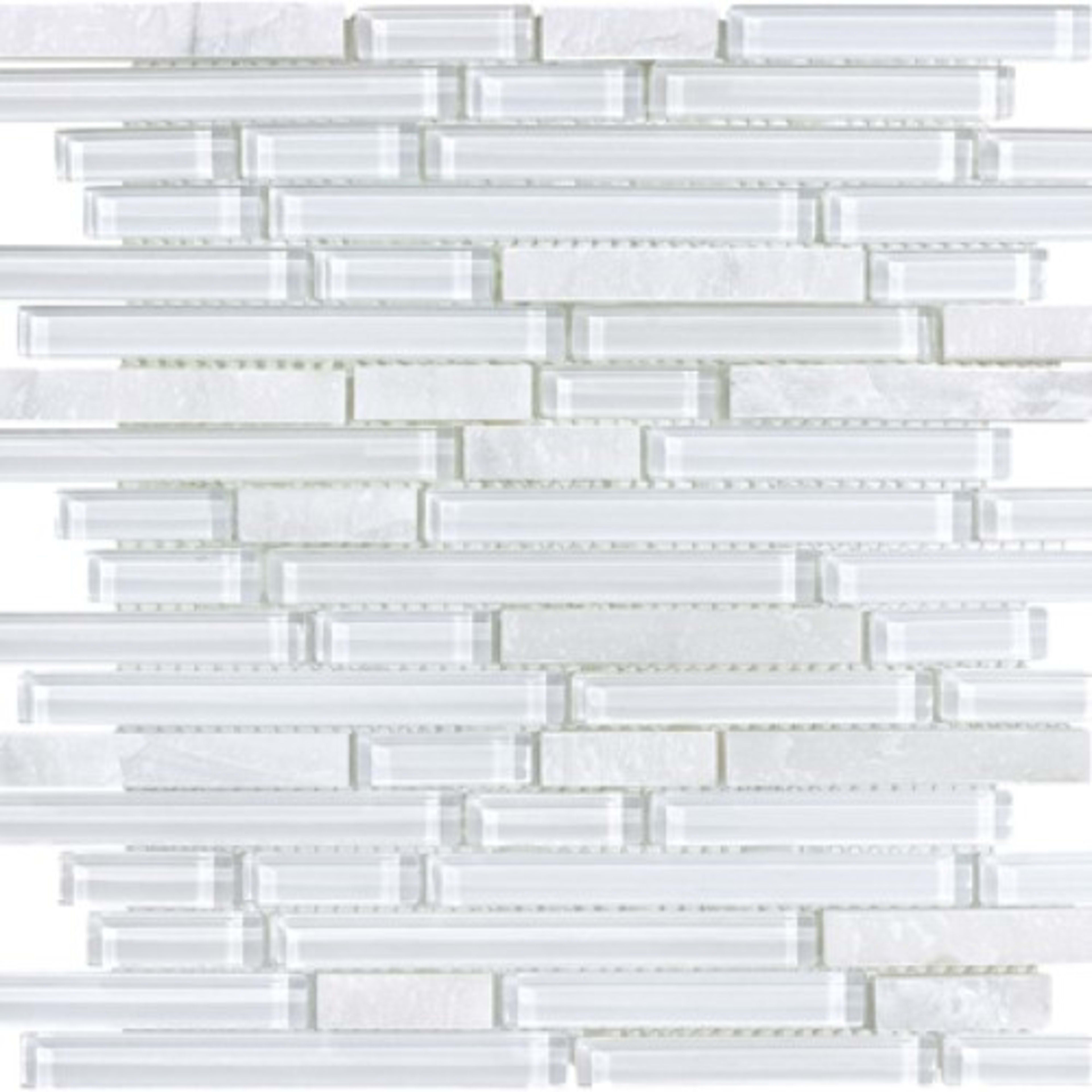 Bliss in Norwegian Ice 12x12 Random Strip Mosaics Glass Tile