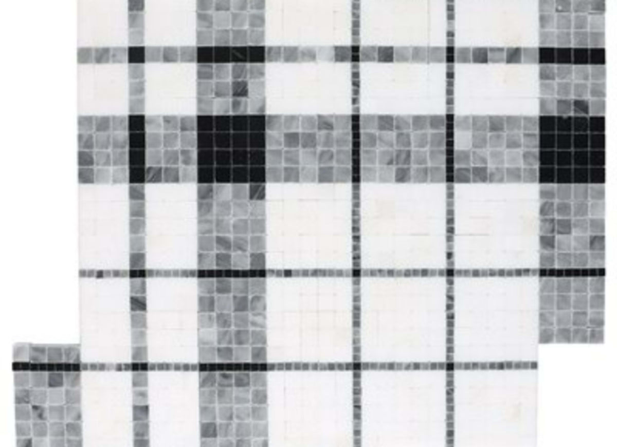 Madras in Plaid Bardiglio - Thassos Nero Marquina  Bardiglio