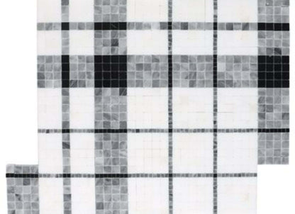 Madras in Plaid Bardiglio - Thassos Nero Marquina  Bardiglio