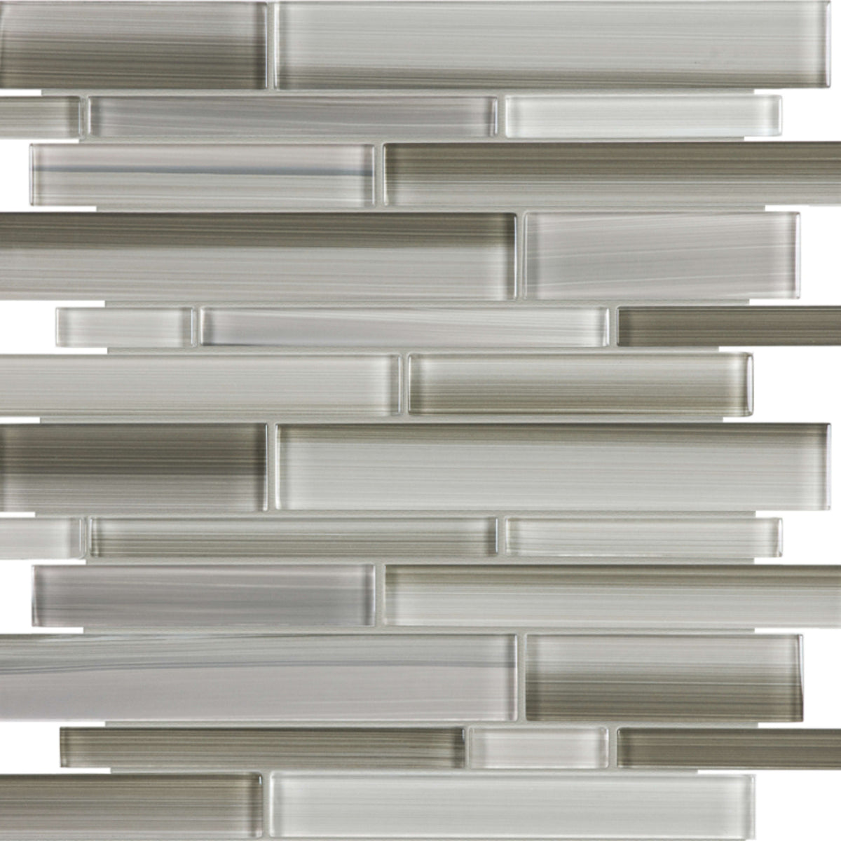 Fusion in Clay Random Strip Mosaic Glass Tile