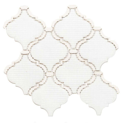 Akoya Pearl in Calacatta Glass Tile